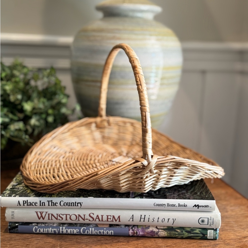 Vintage wicker floral basket